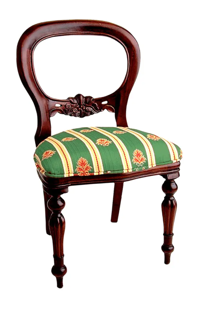 Antique Chair with Green Cushion