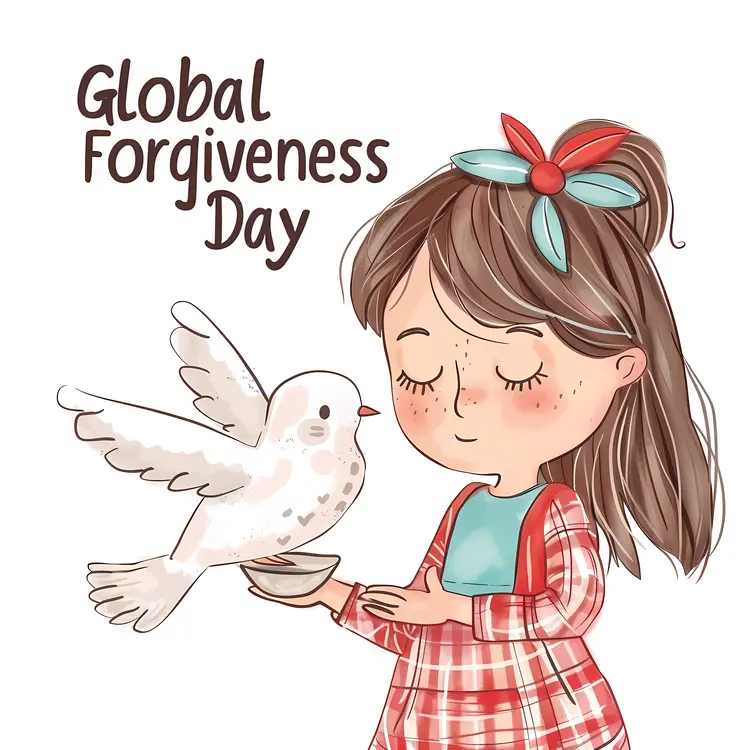 Girl with Dove for Global Forgiveness Day