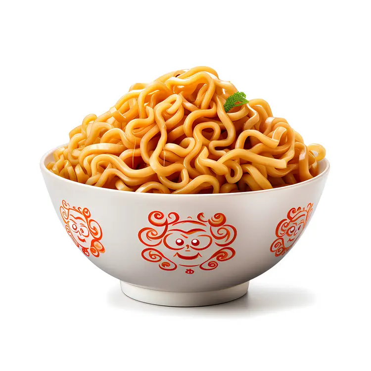 Decorative White Bowl of Noodles