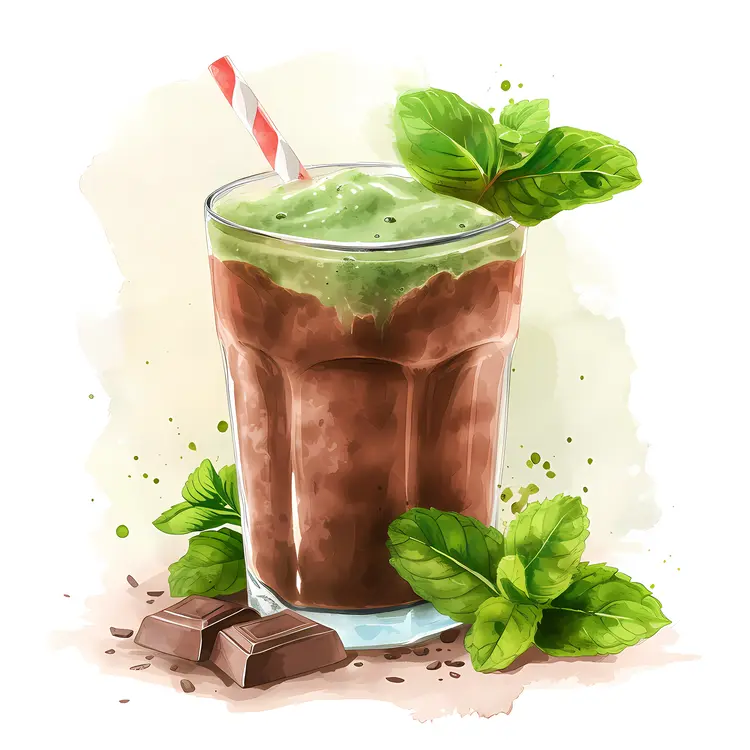 Chocolate Mint Shake with Fresh Mint