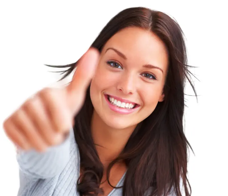 Smiling Woman Giving Thumbs Up