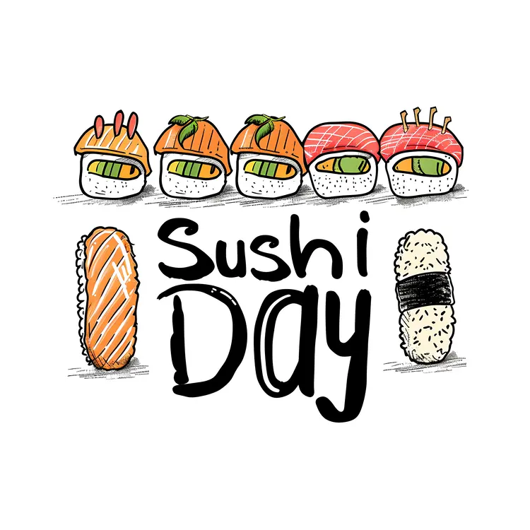 Sushi Day with Delicious Sushi Rolls