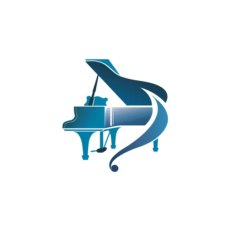 Stylized Grand Piano Illustration