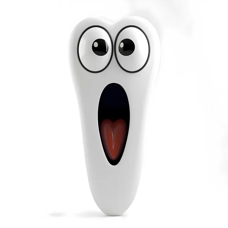 Surprised White Cartoon Character with Big Eyes