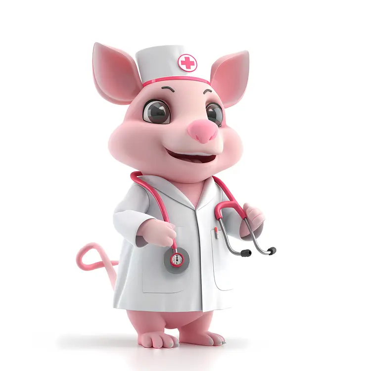 Mouse Nurse Cartoon Character