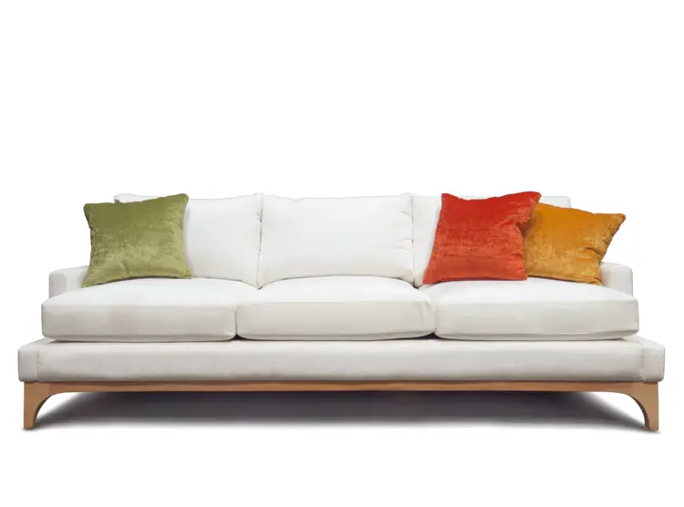 Elegant White Sofa with Colorful Cushions