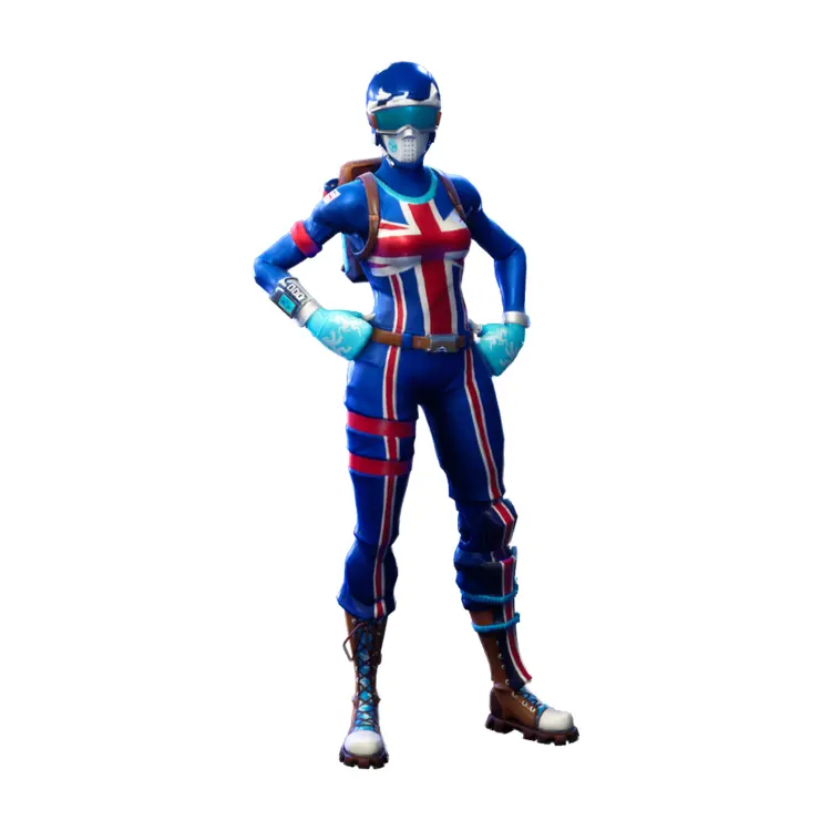 Blue and Red Suit Character in Action Pose