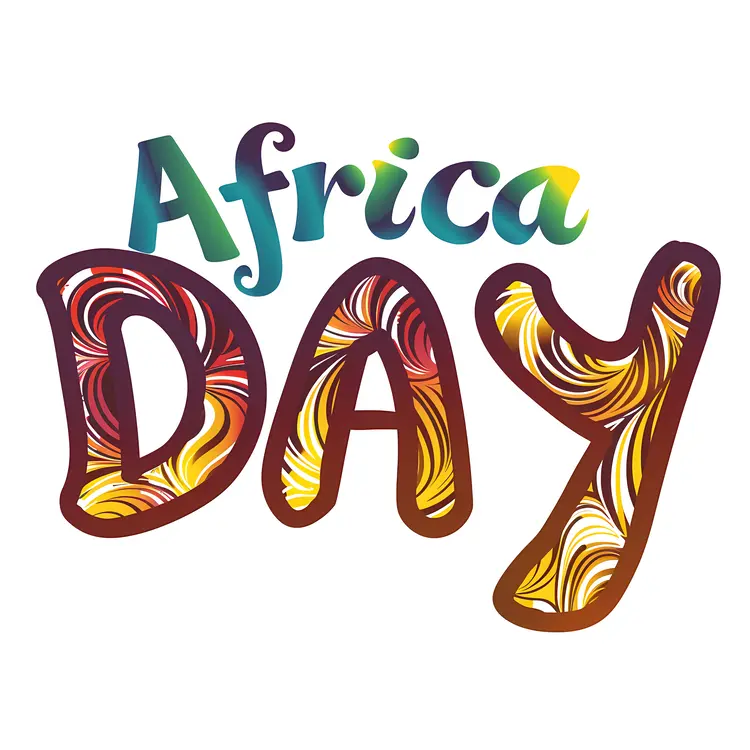 Colorful Africa Day Text Art