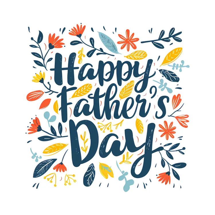 Happy Father's Day Floral Greeting Card