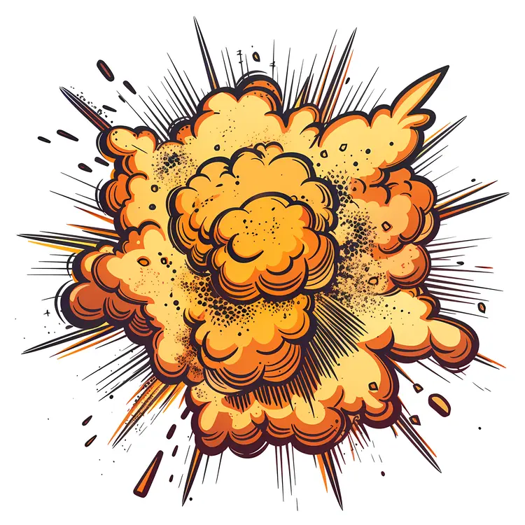 Dramatic Explosion with Fiery Blast