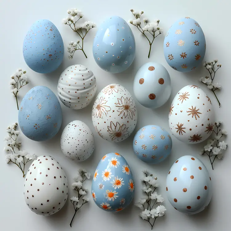 Floral and Polka Dot Easter Eggs