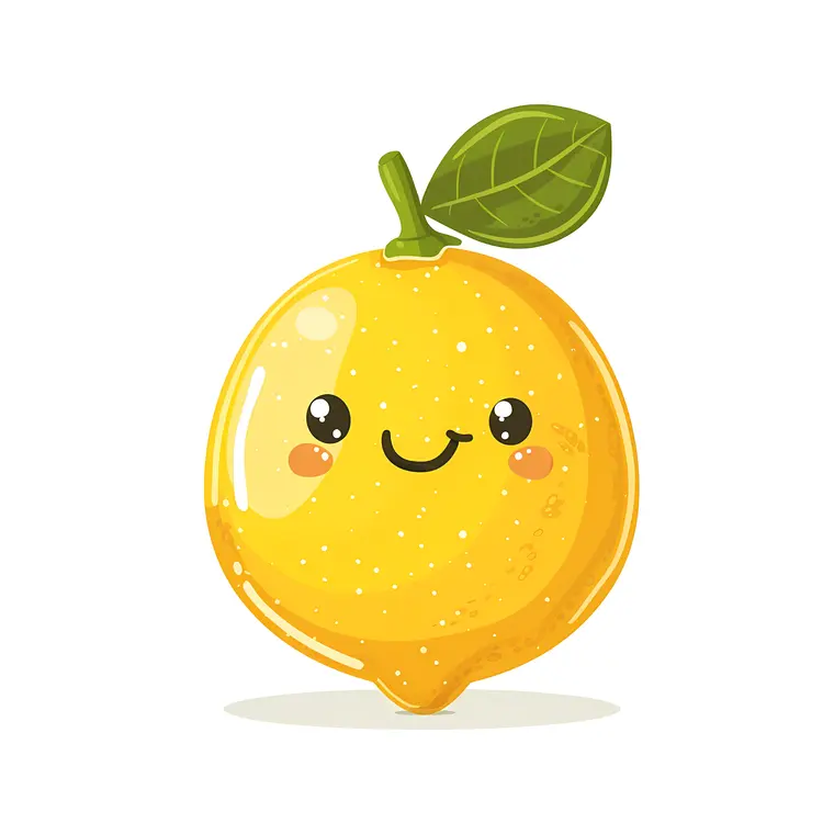 Cute Lemon with Leaf