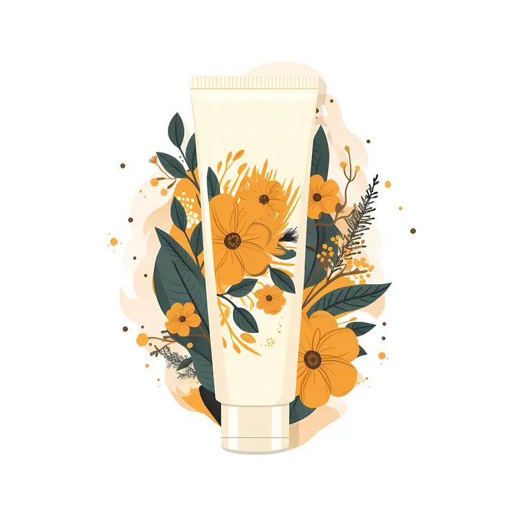 Cream Tube with Yellow Flowers