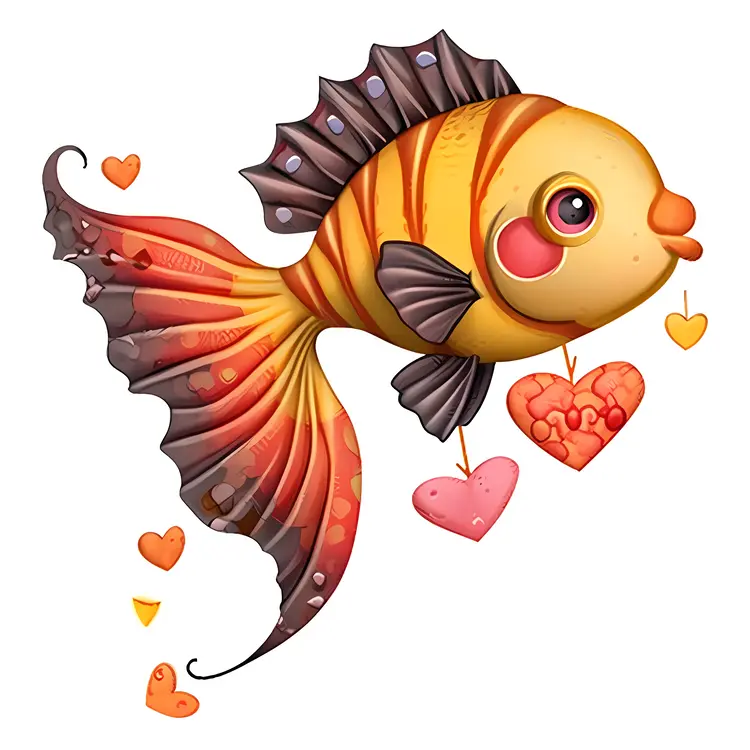 Striped Fish with Hearts