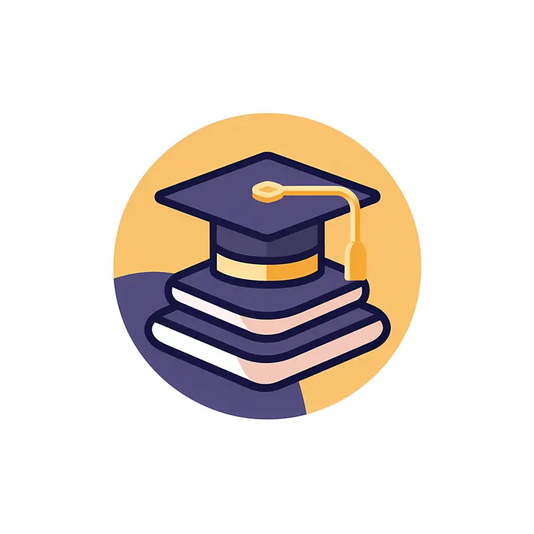 Graduation Cap on Stack of Books