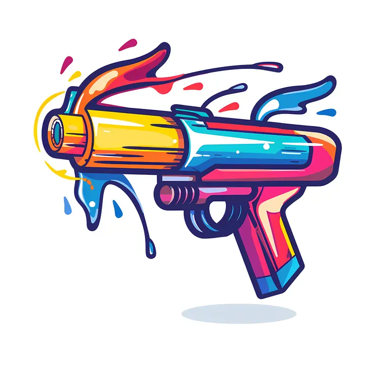 Colorful Water Gun Splashing