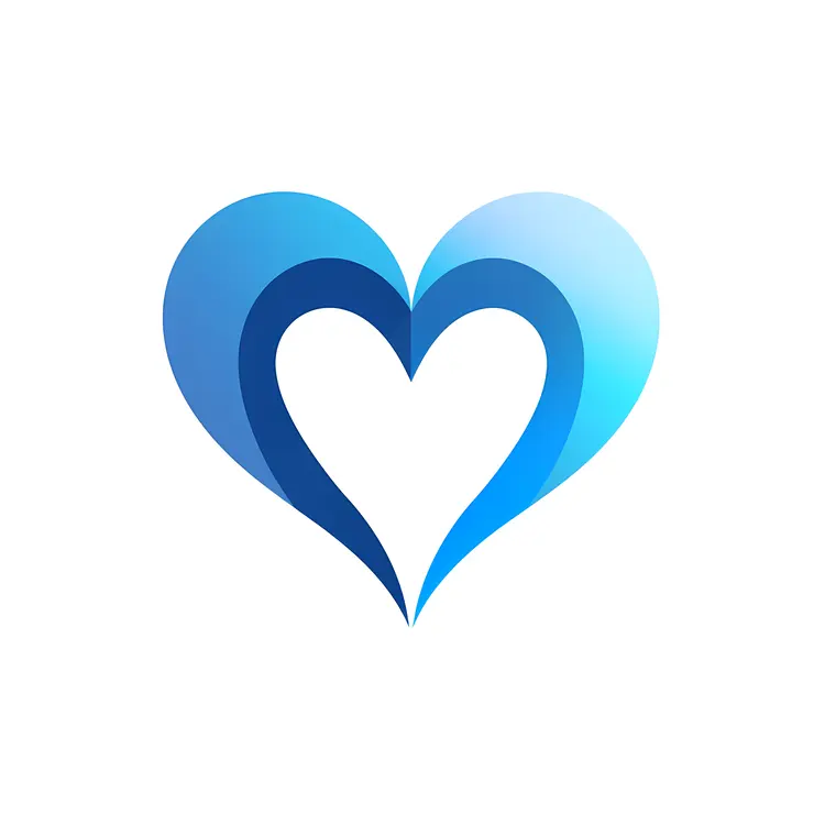 Blue Gradient Heart