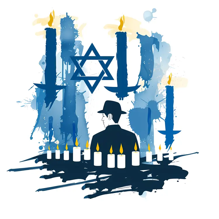 Candles and Star of David for Hanukkah