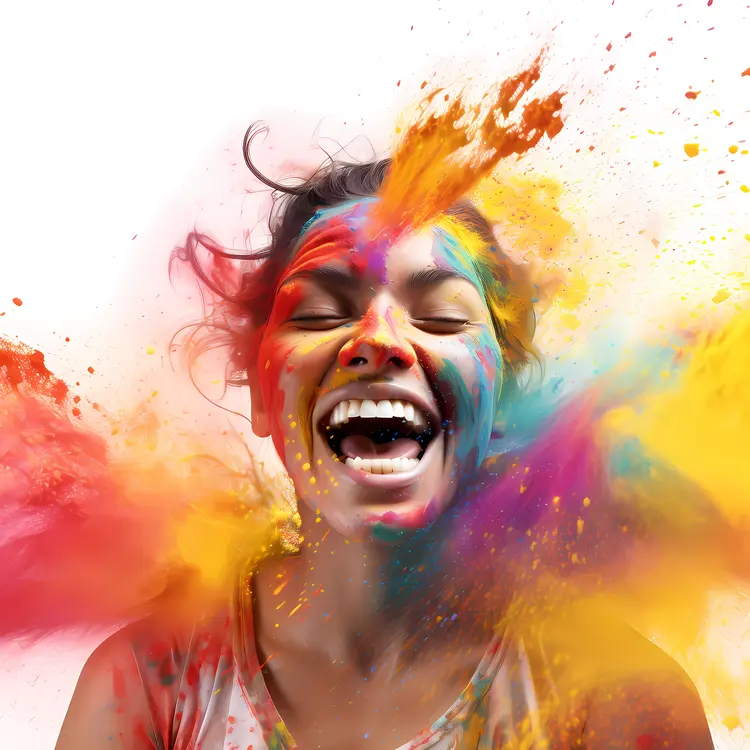 Colorful Woman with Paint Splash
