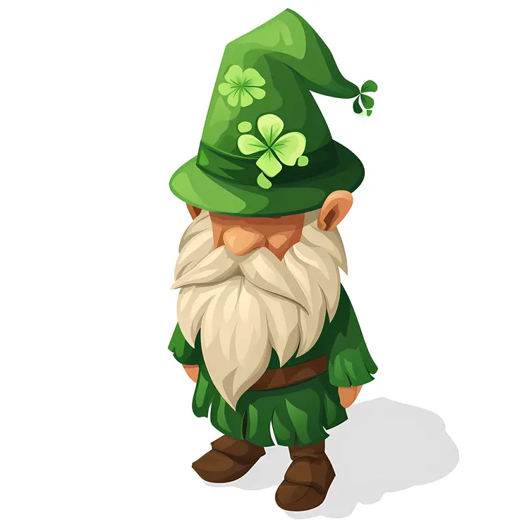 Green Gnome with Shamrock Hat