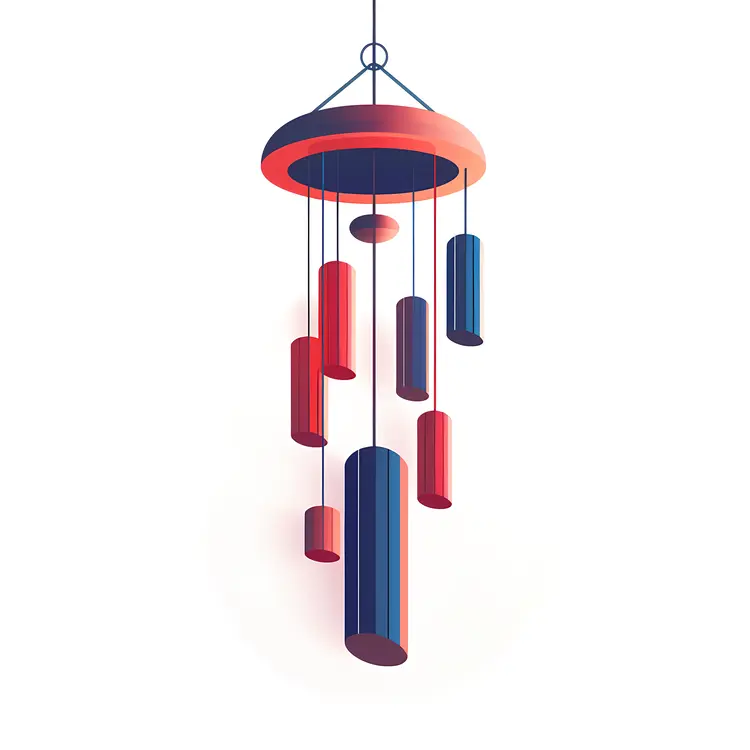 Blue and Red Wind Chime for Garden