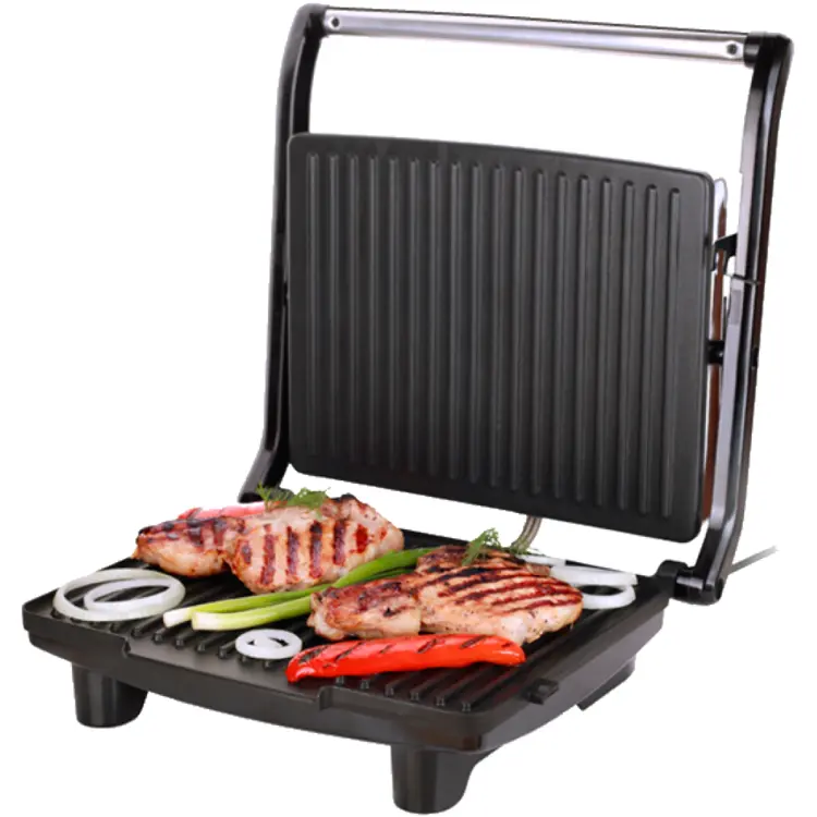 Electric Grill with Food for Indoor Cooking