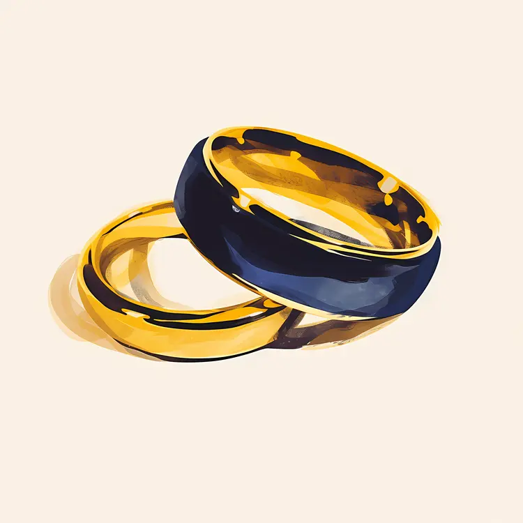 Stylized Wedding Rings Illustration