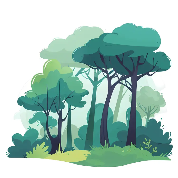 Lush Green Forest Illustration