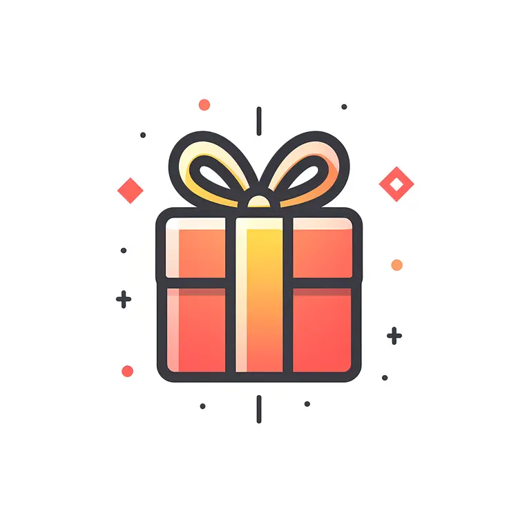 Colorful Gift Box with Ribbon