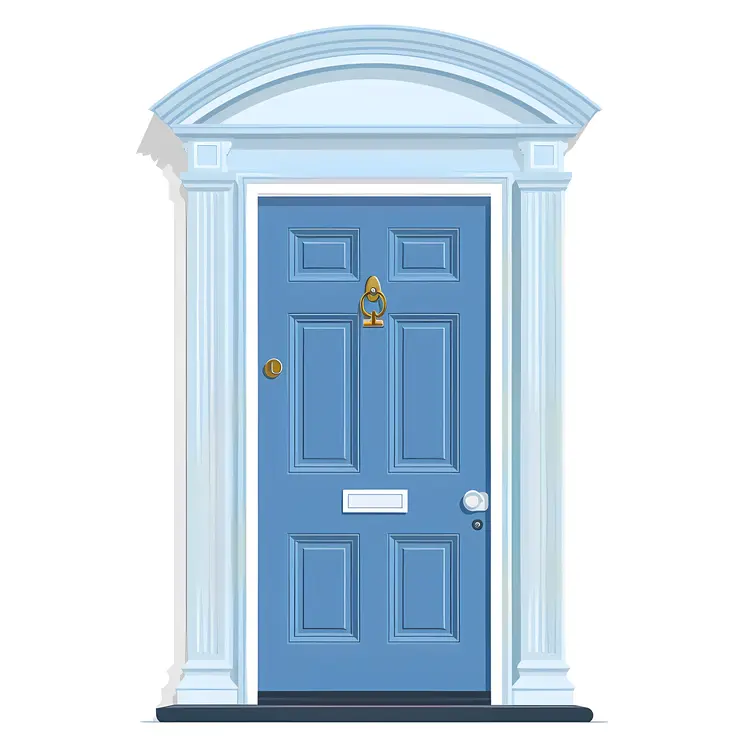 Blue Door with Arch