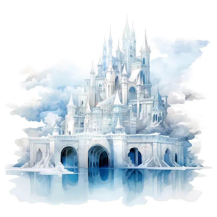 Majestic Ice Castle in Winter Wonderland
