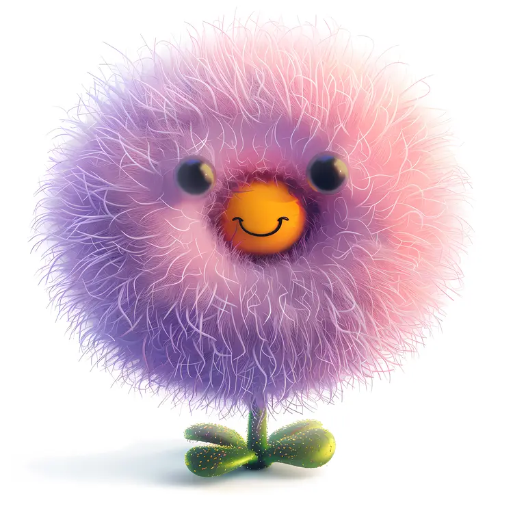 Cute Purple Fluffy Creature