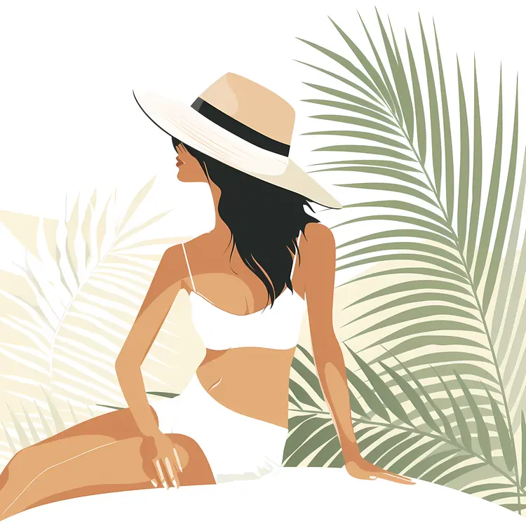 Stylized Woman in a Hat Illustration