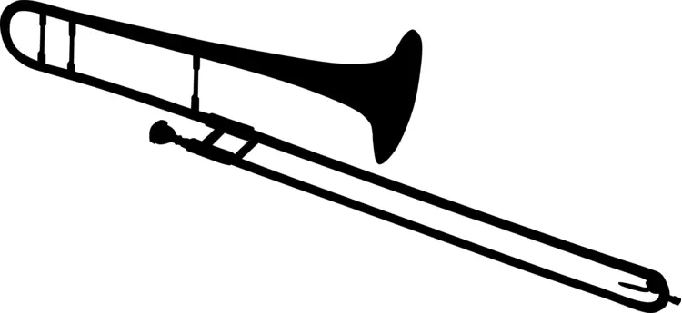 Black and White Trombone Silhouette