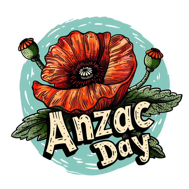 Red Poppy for Anzac Day