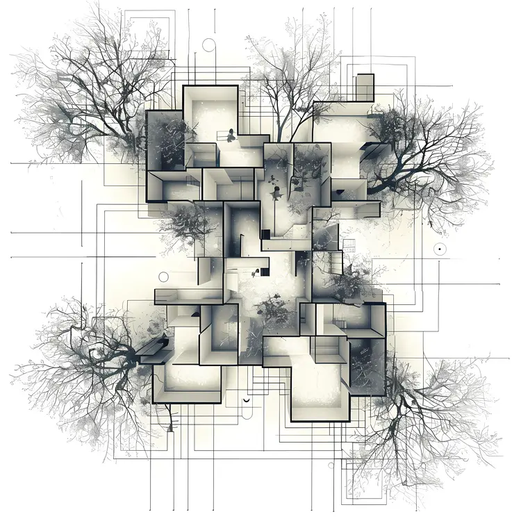 Abstract Architectural Design with Trees