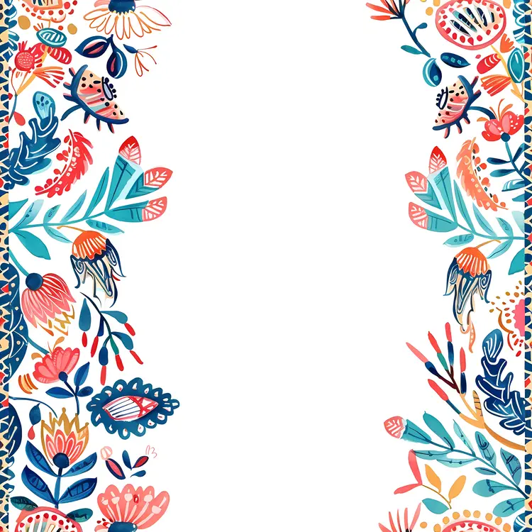 Colorful Floral Border Design