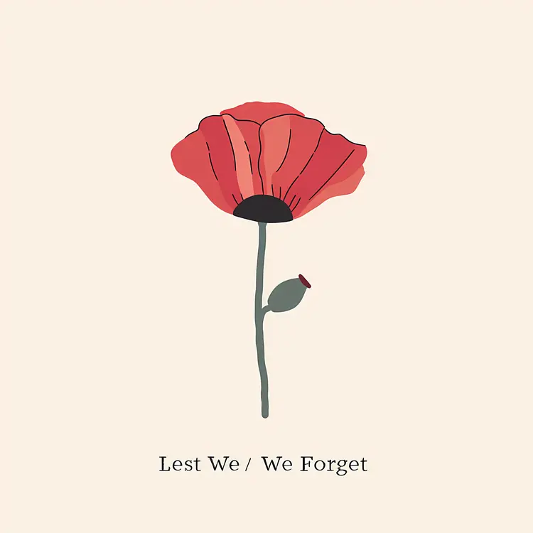 Lest We Forget Red Poppy Flower