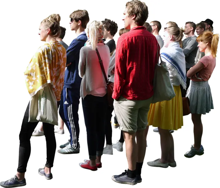 Group of People Standing Outdoors