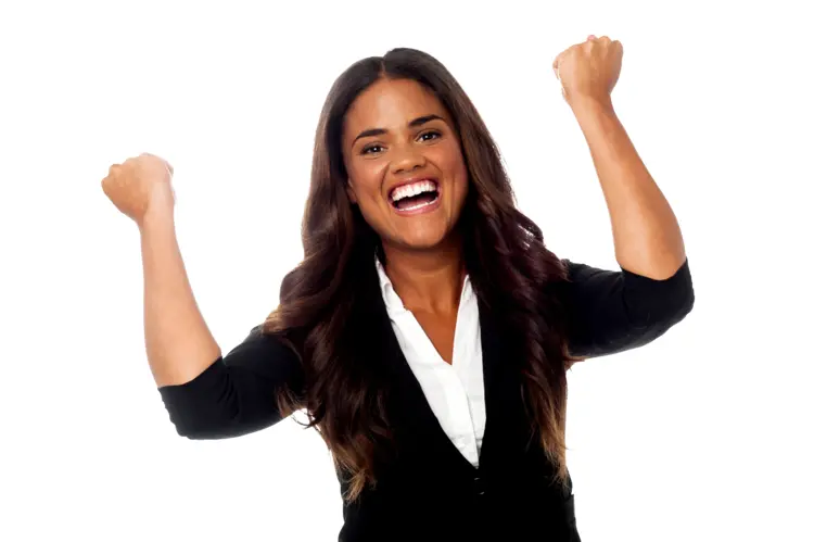 Happy Woman Celebrating Success