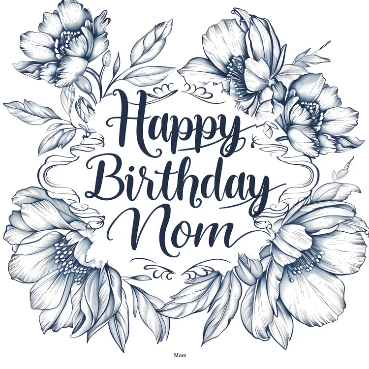 Happy Birthday Mom Floral Card