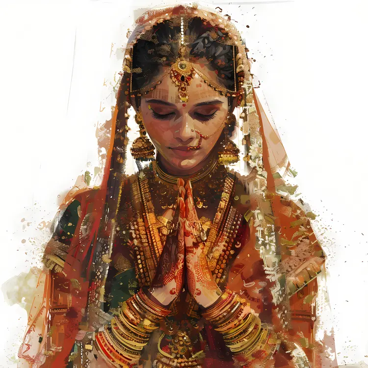 Traditional Indian Bride in Wedding Attire
