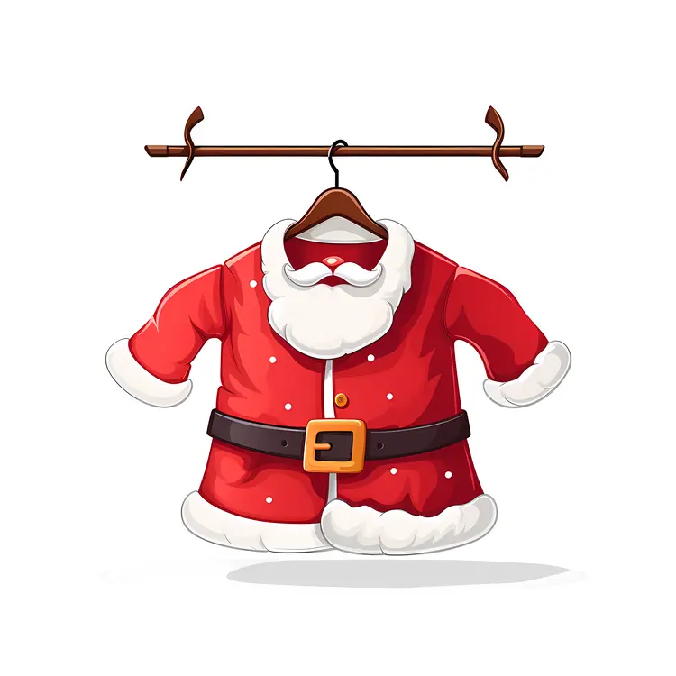 Santa Coat with Belt and Fur Trim
