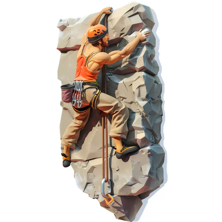Rock Climber with Harness