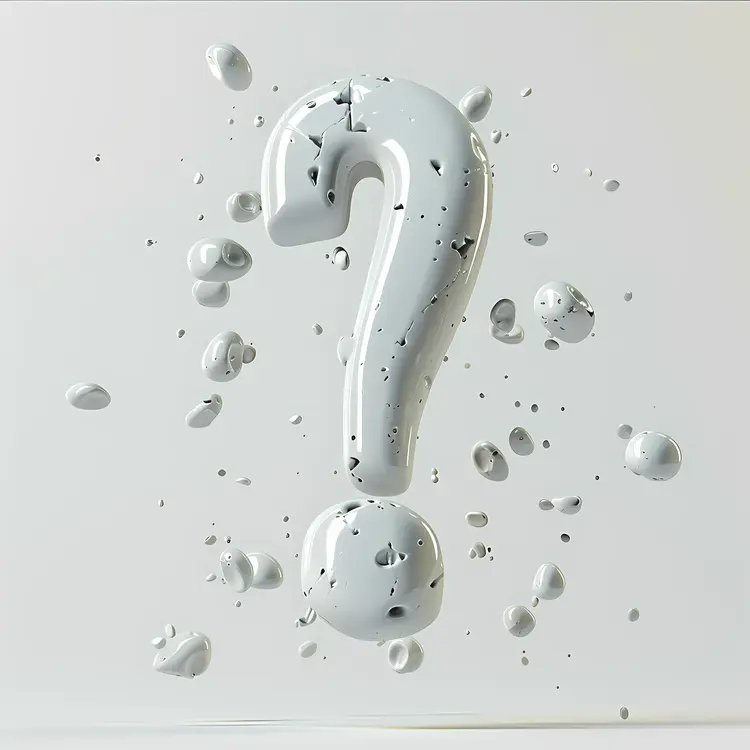 Abstract Question Mark with Floating Elements