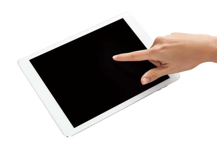 Hand Tapping Tablet Screen