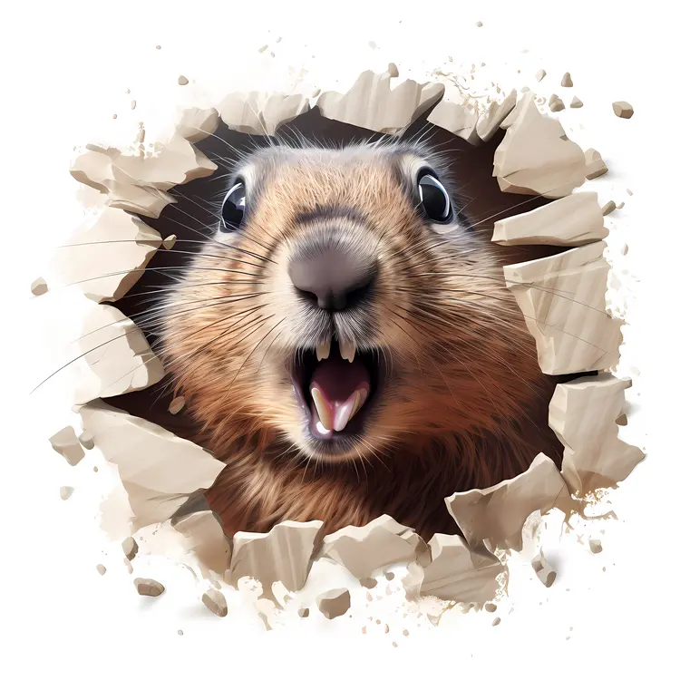 Cute Animal Peeking Through Hole