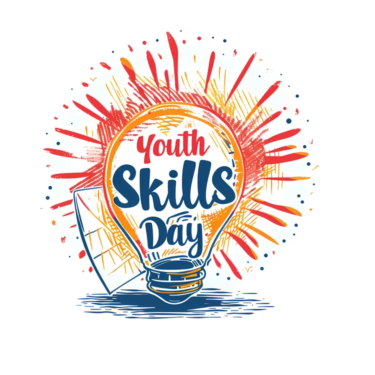 Colorful Youth Skills Day Light Bulb