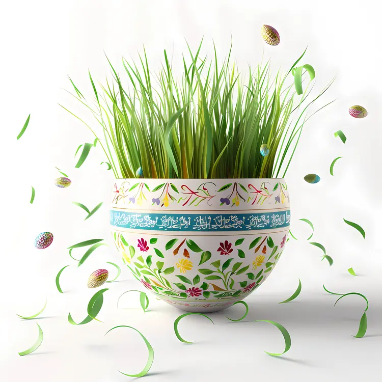 Decorative Pot with Grass