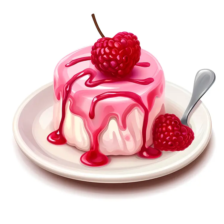 Heart-shaped Cake with Raspberry